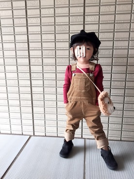 「GLOBAL WORK（グローバルワーク）のアイテム（オールインワン・サロペット）」を使った、AO.58さん（キッズ・90cm）の秋コーディネート