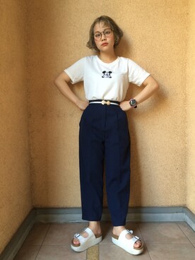 「Jeffrey Campbell（ジェフリーキャンベル）のアイテム（サンダル）」を使った、fumiさん（レディース・151cm）の春コーディネート