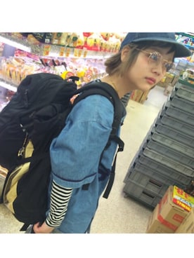 「BEAMS BOY（ビームスボーイ）のアイテム（バッグ）」を使った、fumiさん（レディース・151cm）の夏コーディネート