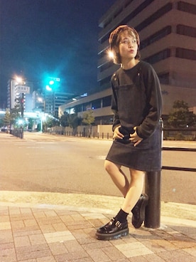 「さんぽ」｜「アイテム（ハンチング/ベレー帽）」を使った、fumiさん（レディース・151cm）の秋コーディネート