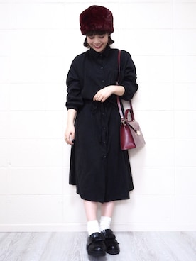 「ファー帽子」｜fumiさん（レディース・151cm）の秋コーディネート