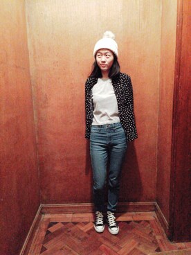 「stradivarius（ストラディバリウス）のアイテム（帽子）」を使った、Liaさん（レディース・164cm）の秋コーディネート
