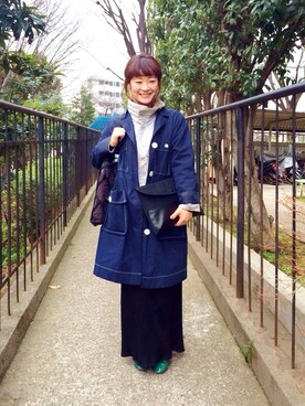 「marimekko（マリメッコ）のアイテム（ジャケット/アウター）」を使った、kayaさん（レディース・158cm）の冬コーディネート