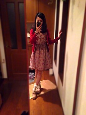「ピンクベージュ プラットフォームシューズ（その他シューズ、ピンク系）」を使った、kuroneko*さん（レディース・160cm）の春コーディネート