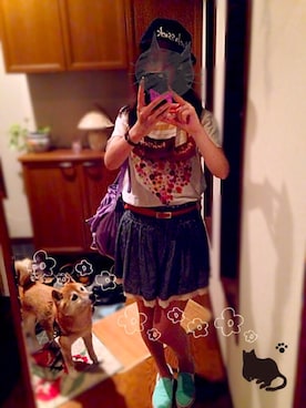 「アイテム（スマホケース/カバー）」を使った、kuroneko*さん（レディース・160cm）の夏コーディネート
