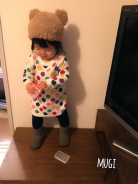 「babyGAP（babyGAP）のアイテム（シューズ）」を使った、tsumugi♡さん（キッズ・70cm）の冬コーディネート