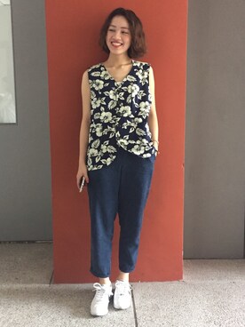 「blue」｜「アイテム（ベスト）」を使った、瑄さん（レディース・160cm）の夏コーディネート