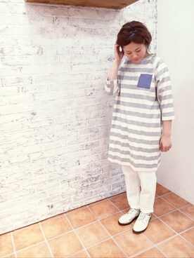 「PUAL CE CIN（ピュアルセシン）のアイテム（チュニック）」を使った、PUAL CE CIN うつのみや店さん（レディース・160cm）の春コーディネート