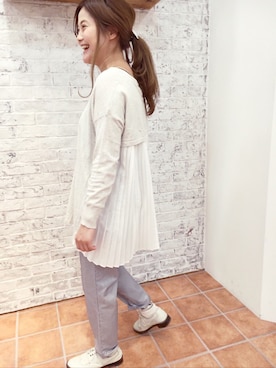 「PUAL CE CIN（ピュアルセシン）のアイテム（チュニック）」を使った、PUAL CE CIN うつのみや店さん（レディース・160cm）の春コーディネート