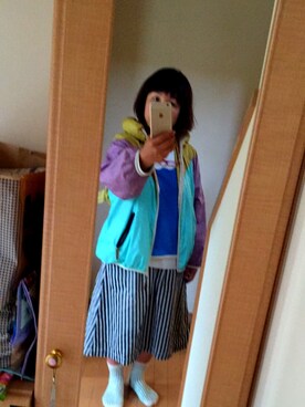 「mercibeaucoup,（メルシーボークー）のアイテム（ブルゾン）」を使った、塩こんぶさん（レディース・154cm）の春コーディネート