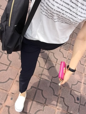 「ペタンコ靴」｜「アイテム（スラックス）」を使った、＊meeeさん（レディース・162cm）の夏コーディネート