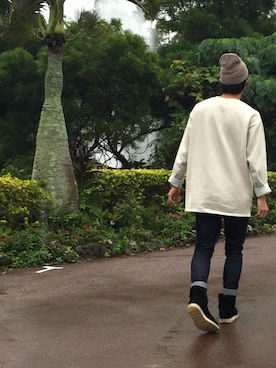 「unrelaxing（アンリラクシング）のアイテム（ニットキャップ/ビーニー）」を使った、しょうさん（メンズ・177cm）の冬コーディネート