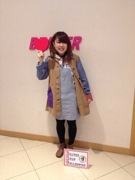 「ショップコート」｜「アイテム（ワンピース/ドレス）」を使った、もぎさん（レディース・153cm）の冬コーディネート