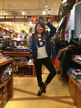 「ドミンゴ」｜「アイテム（マウンテンパーカー）」を使った、もぎさん（レディース・153cm）の冬コーディネート