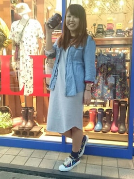 「BEAVER別注」｜「アイテム（ワンピース/ドレス）」を使った、もぎさん（レディース・153cm）の夏コーディネート
