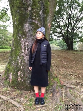 「Paraboot」｜「アイテム（ニットキャップ/ビーニー）」を使った、もぎさん（レディース・153cm）の冬コーディネート