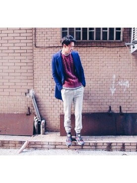 「plain-me（プレインミー）のアイテム（ダッフルコート）」を使った、Bruceさん（メンズ・177cm）の冬コーディネート