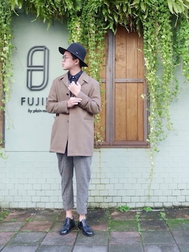 「ART COMES FIRST（アートカムズファースト）のアイテム（帽子）」を使った、Bruceさん（メンズ・178cm）の冬コーディネート