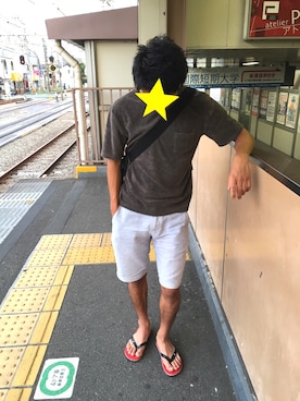 「Abercrombie&Fitch（アバークロンビーアンドフィッチ）のアイテム（シューズ）」を使った、Ryuichi さん（メンズ・178cm）の夏コーディネート
