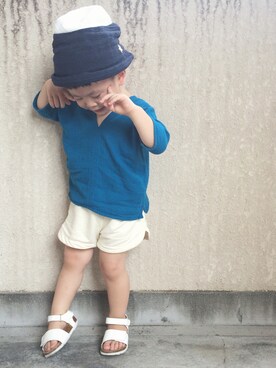 「Startrick（スタートリック）のアイテム（帽子）」を使った、hina.hinaさん（キッズ・90cm）の夏コーディネート