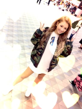 「LIVEコーデ」｜「アイテム（ミリタリージャケット）」を使った、KaE ❤︎さん（レディース・170cm）の秋コーディネート