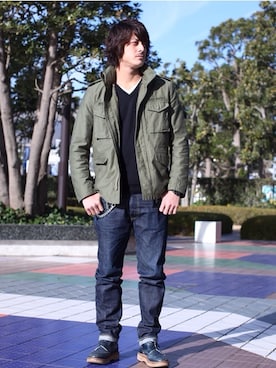 「challenger」｜「アイテム（その他アウター）」を使った、MASAさん（メンズ・180cm）の冬コーディネート