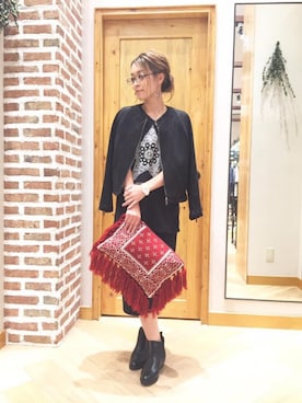 「adonis green（アドニスグリーン）のアイテム」を使った、Tomoko Fukudaさん（レディース・160cm）の秋コーディネート