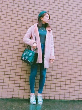 「シルバーシューズ」｜「アイテム（ハンチング/ベレー帽）」を使った、瀬口かなさん（レディース・158cm）の秋コーディネート