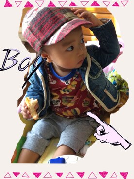 「BIT'Z（ビッツ）のアイテム（ジャケット/アウター）」を使った、reichelmanさん（キッズ・90cm）の秋コーディネート