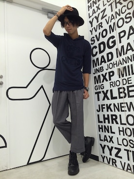 「FLASH REPORT（フラッシュリポート）のアイテム（パンツ）」を使った、Naoさん（メンズ・182cm）の夏コーディネート