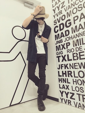 「アイテム（カバーオール）」を使った、Naoさん（メンズ・182cm・20代）の秋コーディネート