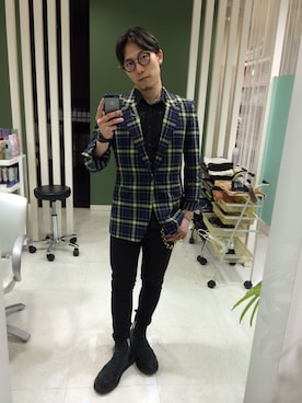 「サロンスタッフ」｜「アイテム（財布/小物）」を使った、長野晃宏さん（メンズ・165cm）の春コーディネート