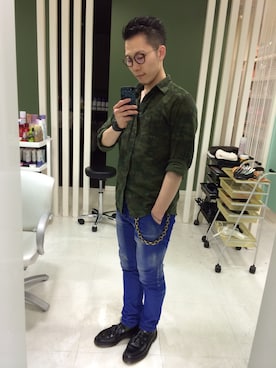 「DELAY by Win & Sons（ディレイバイウィンアンドサンズ）のアイテム（パンツ）」を使った、長野晃宏さん（メンズ・165cm）の夏コーディネート