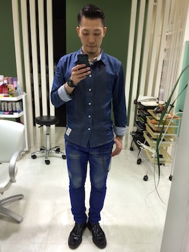 「DELAY by Win & Sons（ディレイバイウィンアンドサンズ）のアイテム（パンツ）」を使った、長野晃宏さん（メンズ・165cm）の夏コーディネート