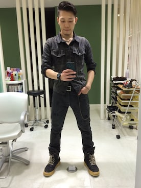 「ATTACHMENT（アタッチメント）のアイテム（財布/小物）」を使った、長野晃宏さん（メンズ・165cm）の秋コーディネート