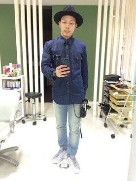 「JOHN LAWRENCE SULLIVAN」｜「アイテム（財布/小物）」を使った、長野晃宏さん（メンズ・165cm）の秋コーディネート