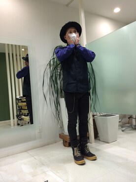 「ATTACHMENT（アタッチメント）のアイテム（財布/小物）」を使った、長野晃宏さん（メンズ・165cm）の冬コーディネート