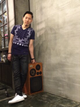 「ATTACHMENT（アタッチメント）のアイテム（財布/小物）」を使った、長野晃宏さん（メンズ・165cm）の冬コーディネート