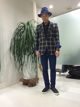 「スター」｜「アイテム（ジャケット/アウター）」を使った、長野晃宏さん（メンズ・165cm）の春コーディネート