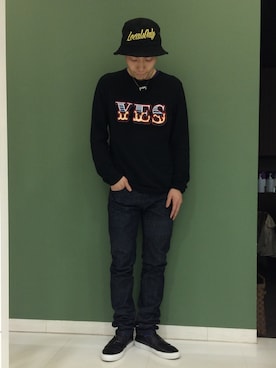 「OVERDESIGN（オーバーデザイン）のアイテム（帽子）」を使った、長野晃宏さん（メンズ・165cm）の冬コーディネート