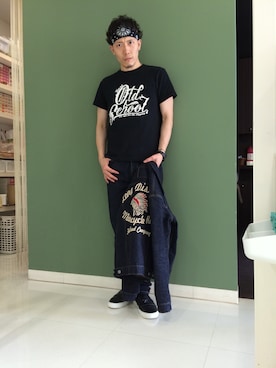 「The Flat Head（ザ・フラットヘッド）のアイテム（ジャケット/アウター）」を使った、長野晃宏さん（メンズ・165cm）の春コーディネート