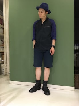「ART COMES FIRST（アートカムズファースト）のアイテム（ブーツ）」を使った、長野晃宏さん（メンズ・165cm）の夏コーディネート