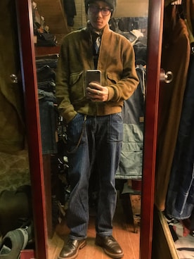 「RRL（ダブル アール エル）のアイテム（財布/小物）」を使った、高调晖儿さん（メンズ・173cm）の冬コーディネート