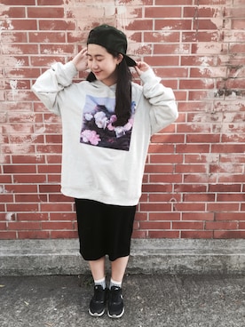 「PULL&BEAR（プルアンドベア）のアイテム（キャップ）」を使った、Plumさん（レディース・158cm）の秋コーディネート