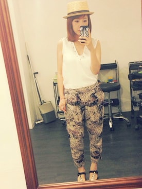 「manu（マニュ）のアイテム」を使った、senangさん（レディース・160cm）の夏コーディネート