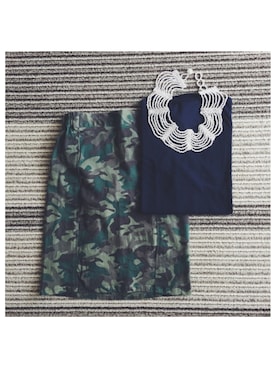 「UNIQLO（ユニクロ）のアイテム（Tシャツ/カットソー、ブルー系）」を使った、むちさん（レディース・153cm）の夏コーディネート