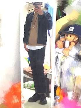 「アイテム（MA-1）」を使った、KENTさん（メンズ・177cm・20代）の秋コーディネート