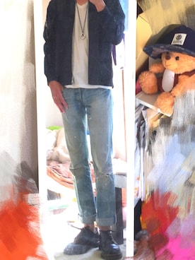 「アイテム（MA-1）」を使った、KENTさん（メンズ・177cm・20代）の秋コーディネート