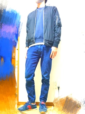 「アイテム（MA-1）」を使った、KENTさん（メンズ・177cm・20代）の秋コーディネート