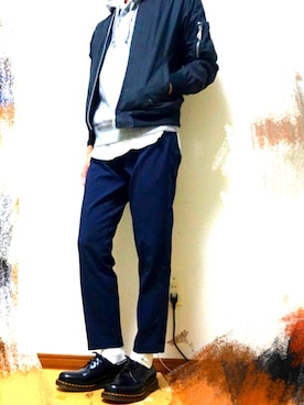 「アイテム（MA-1）」を使った、KENTさん（メンズ・177cm・20代）の秋コーディネート
